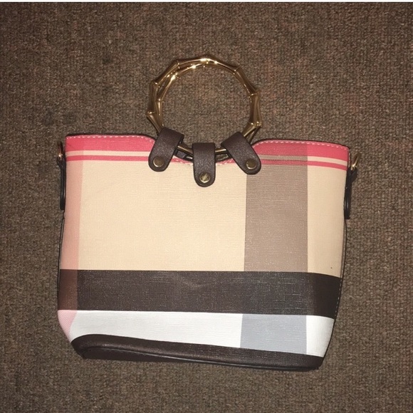 Plaid bag/purse with cross body strap inside - Picture 4 of 4